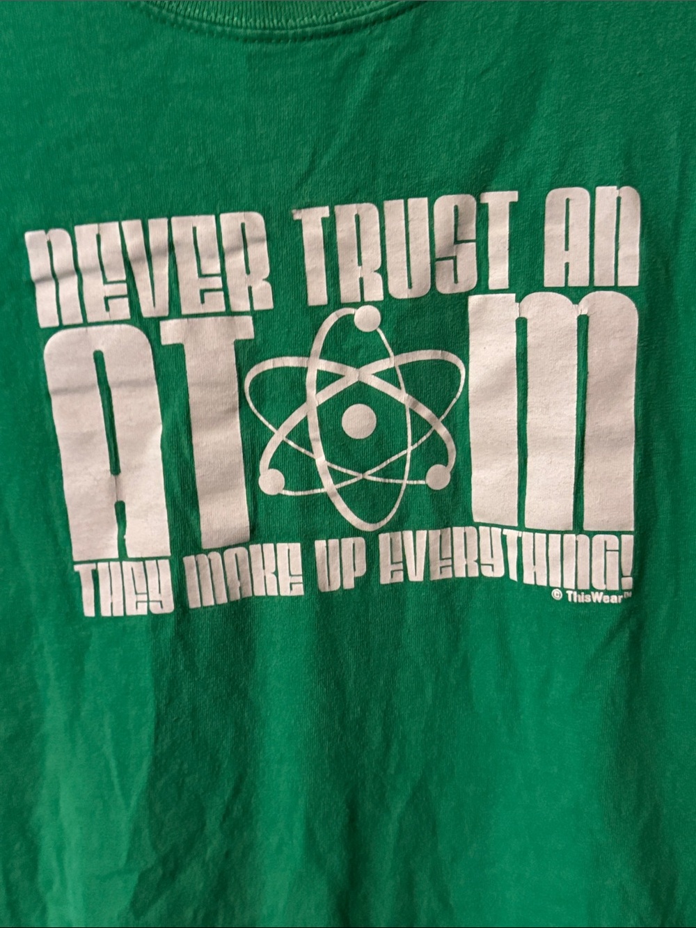 Never Trust An Atom Graphic Tee - Green & White